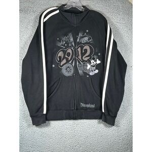 Disney Jacket Men M Black‎ Full Zip Hoodie Disney 2012 Fleece Walt Disney World